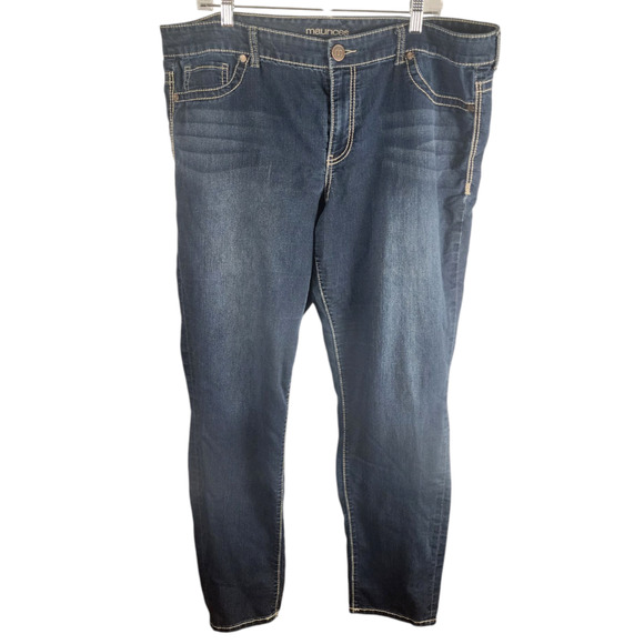 Maurices Denim Jeans Women's Size 22 Thick Stich Dark-Wash - Picture 1 of 6